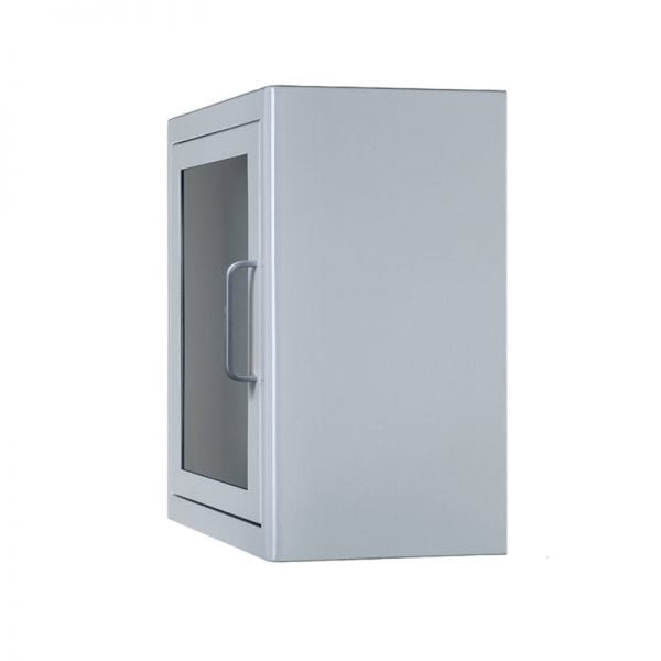 Valkoinen defibrillaattorin säilytyskaappi sisätiloihin - Servare Security Training & Store